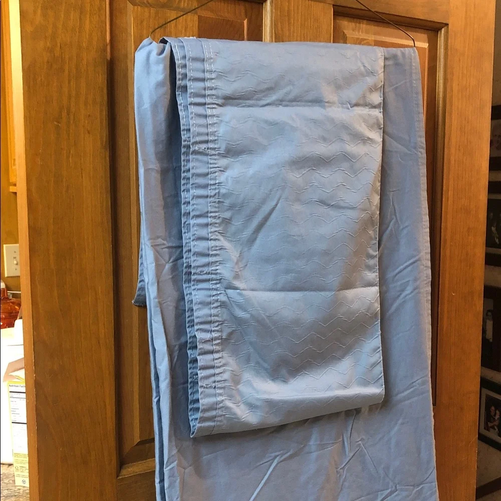 Blue Shower Curtain With Separate Valance